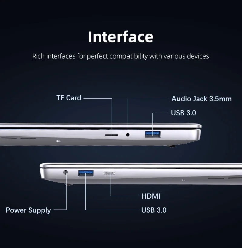 14.1" Inch Portable Computer Intel Core i7 7500U 12GB RAM 512GB 1TB 2TB SSD Laptop Windows 11 Notebook PC Office Study Gaming la