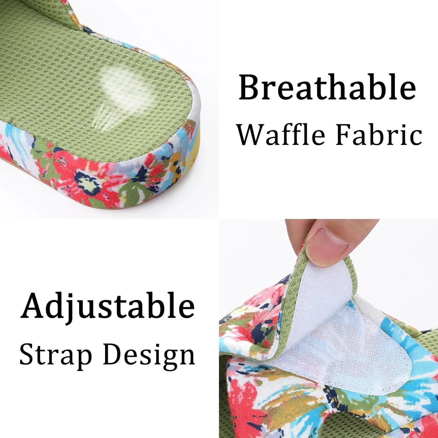 Litfun Women Orthopedic Home Slippers Fashion Open Toes Cozy Fur Flip-flops Indoor Flat Slides With Arch Support Cotton Slippers