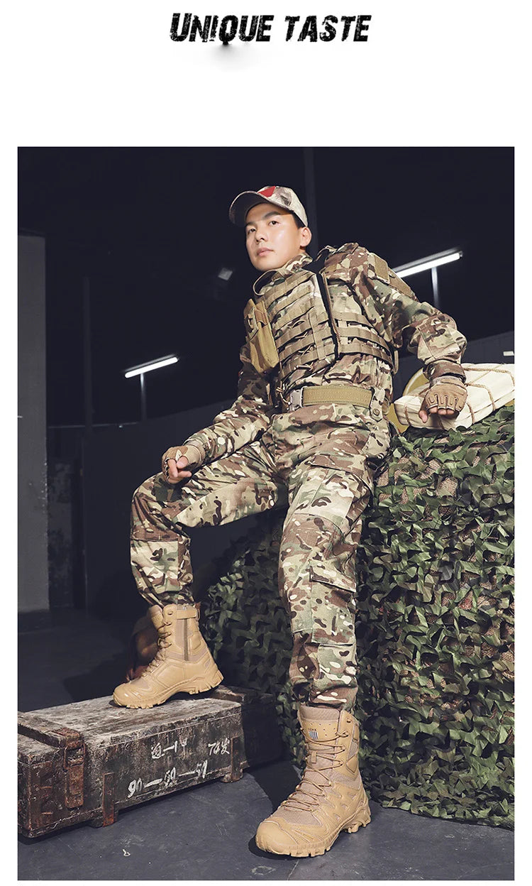 Special Forces Desert Combat Tactical Men's Tall Boots Wear-resistant Training Boots Waterproof Outdoor Mountaineering Sports Cl