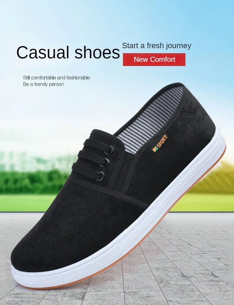 Spring new men canvas shoes with soft soles and soft surfaces are soft, comfortable, non-slip and wear-resistant and fashionable