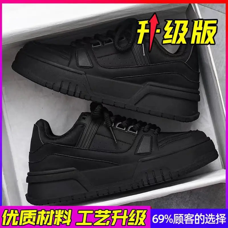 2025 Men's Thick Sole Increase New Breathable Student Casual Sports Shoes Non-slip Walking Walking Shoes Men's Vulcanized Shoes