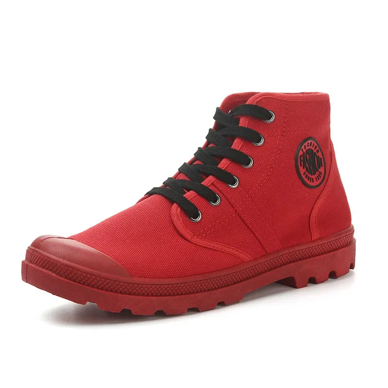 2024 Autumn Early Winter Shoes Men Casual Sneakers Men Canvas Shoes Fashion Brand Mens Sneakers Hard Thick Sole Black KA1009