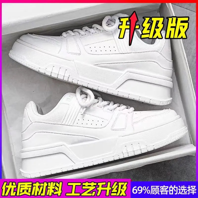 2025 Men's Thick Sole Increase New Breathable Student Casual Sports Shoes Non-slip Walking Walking Shoes Men's Vulcanized Shoes
