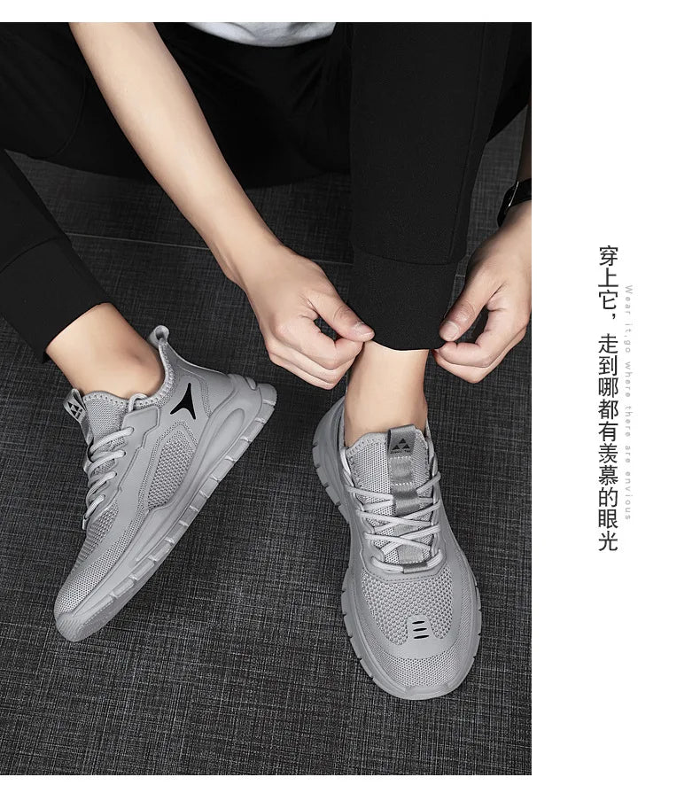 Men's Sports and Casual Shoes 2023 Summer New Lace up Running Shoes Fashion Korean Breathable Men's Shoes