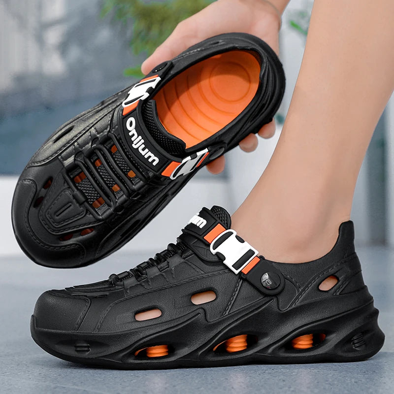 Men's Outdoor Sandals Sport Slippers Beach Slides Breathable Non-slip Clogs Men Casual Garden Shoes Hiking Men Outdoor Sandals