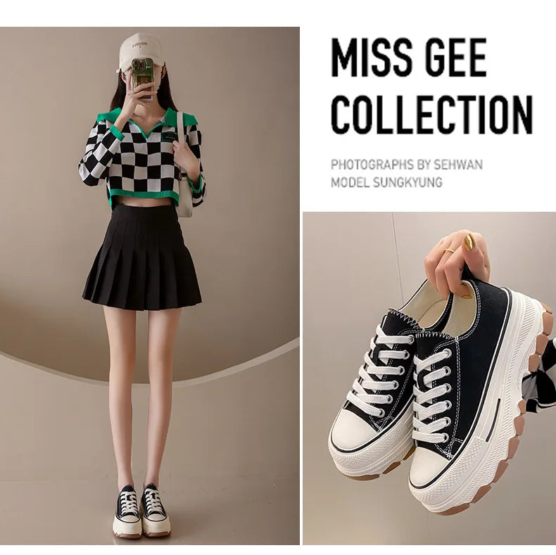 Canvas Womens Shoes High Platform Sneakers for Women 2023 New Breathable Woman Tennis Shoes Casual Women's Tennis Scarpe Donna