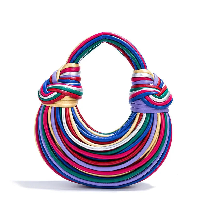 2024 New Fashionable Creative Women's Handbag Cross-border Style Hand-woven Label Bread Bag Underarm Bag Crossbody Clutch