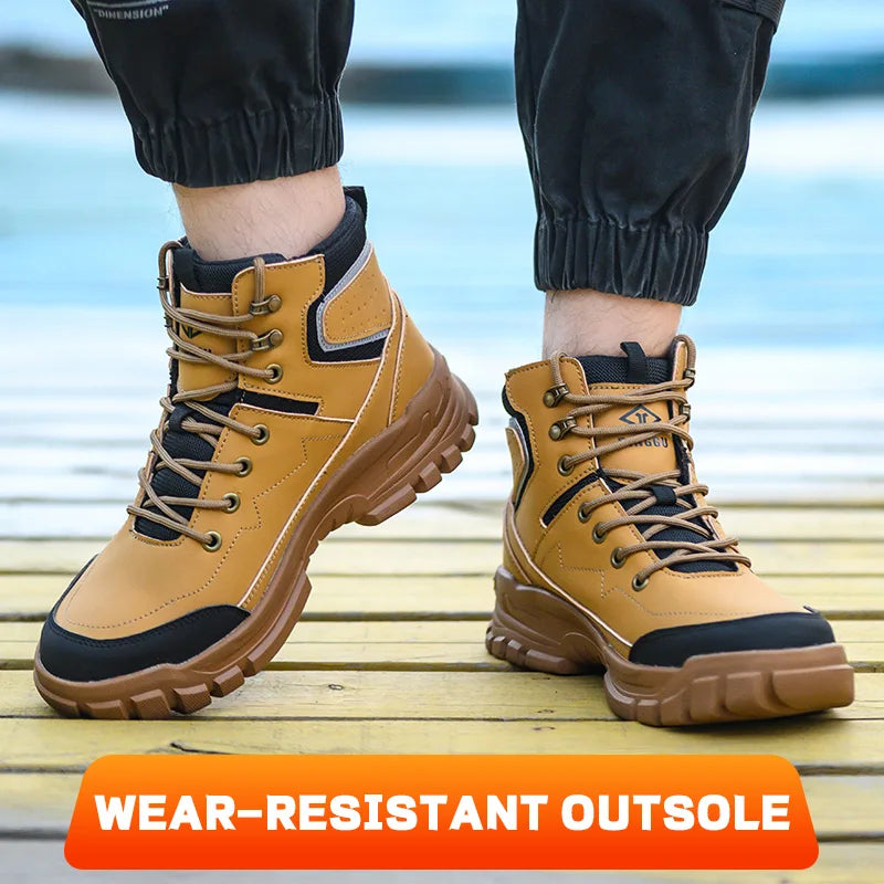 Outdoors Desert Boots Steel Toe Shoes Work Boots Indestructible Shoes Protective Boots Safety Shoes Combat Boots Puncture-Proof