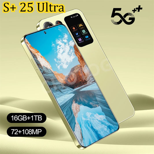 S+ 25 Ultra Global Version Original 7.3HD Mobile Phones 4G 5G Dual Sim Card Cell Phone Android 14 Smartphone 7800mAh Cellphone