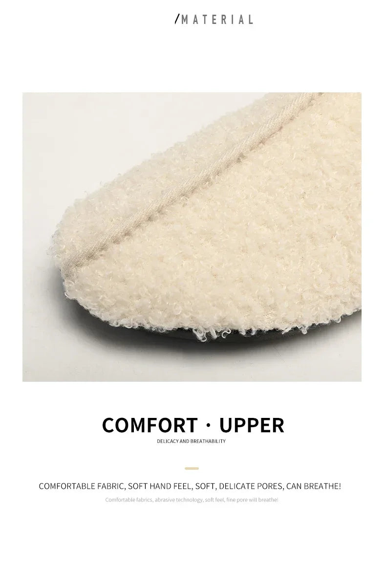 YRZL Winter Slippers Men Couple Slippers Non-slip Warm Women and Men Slipper Indoor Soft Shoes Comfortable Flat Home Cotton Shoe