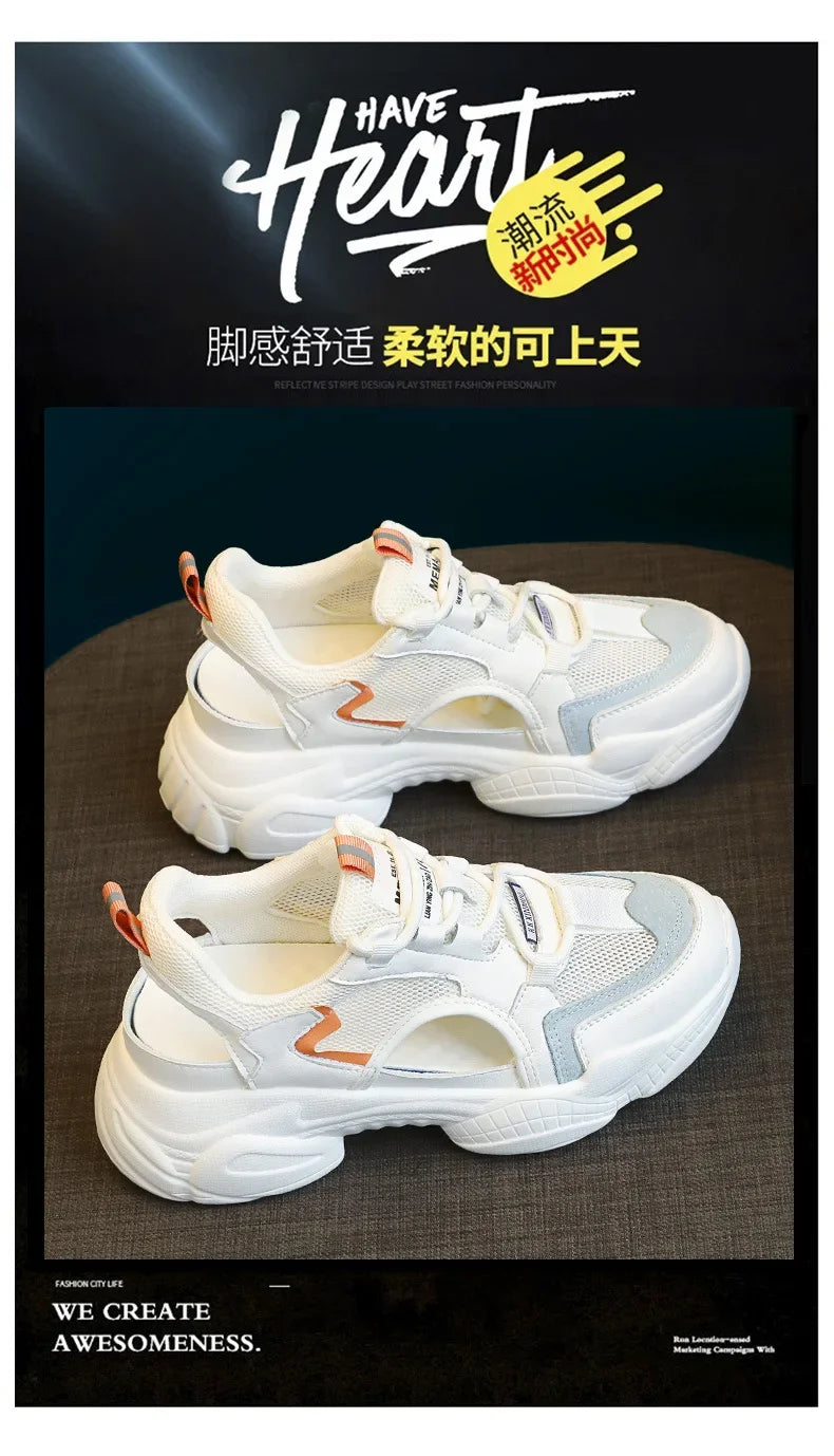 Women Sandals Summer New Lady Platform Chunky Comfortable Mesh Open Toe Casual Sports Sandals Ladies Shoes 2024