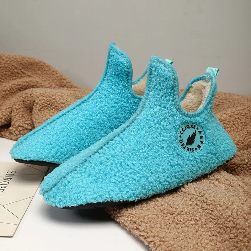YRZL Winter Slippers Men Couple Slippers Non-slip Warm Women and Men Slipper Indoor Soft Shoes Comfortable Flat Home Cotton Shoe