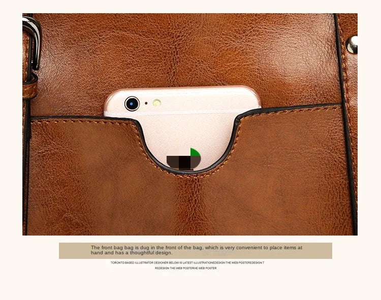 Shoulder Bags for Women Oil Wax Leather Handbag Tote Crossbody Bag Vintage Satchels Women Bags Designer Handbag High Quality