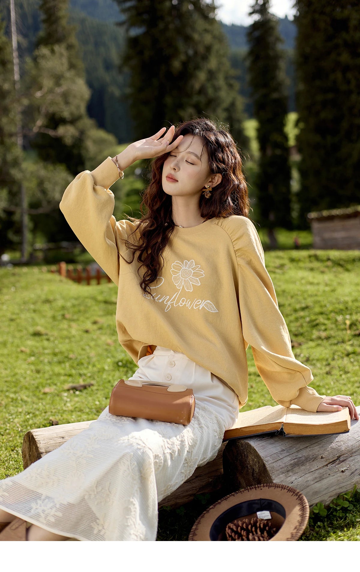 MISHOW Lace Embroidery Patchwork Fake Two-piece Skirt for Women 2024 Versatile Slim A-line Skirt Elegant Ruffle Skirt MPD42B0476