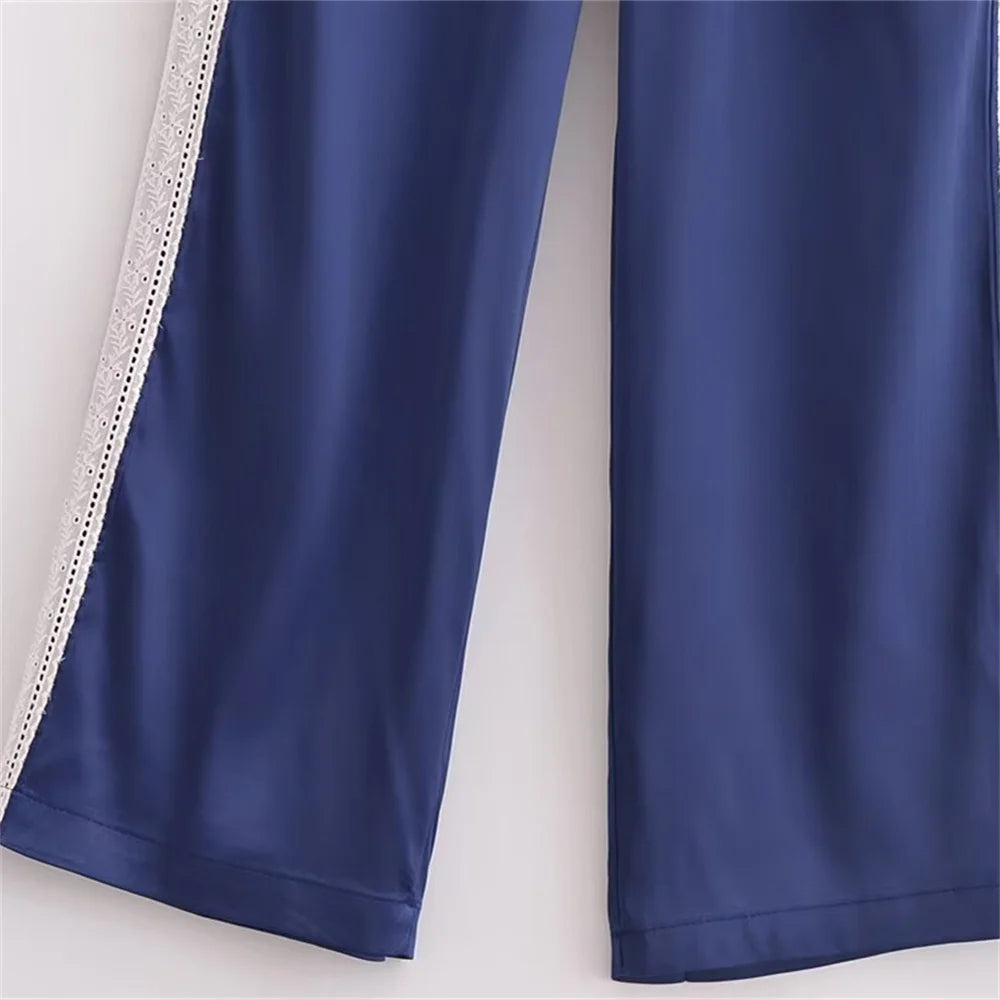 UNIZERA Women's Pants Set with Side Striped Jacket Elastic Waist Pants Spring Style New Pants Set