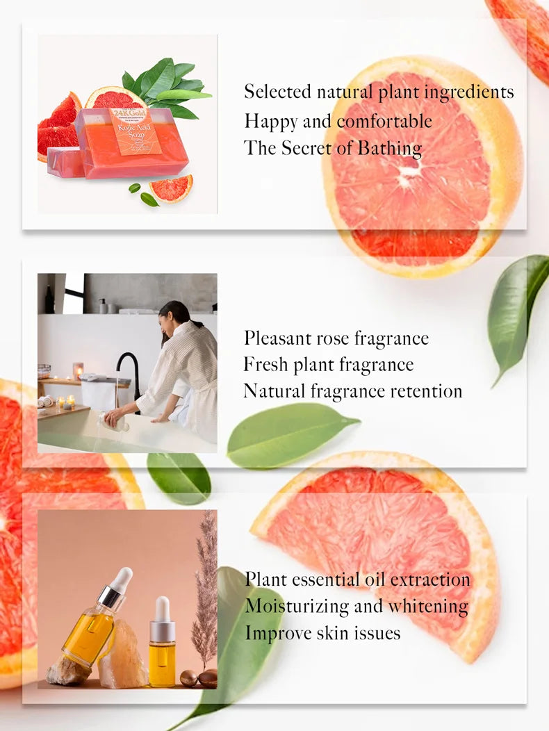 150G QS Kojic Acid Essential Oil Moisturizing Cleansing Soap Deep Cleaning Handmade Soap Facial Cleaning Shower Soap