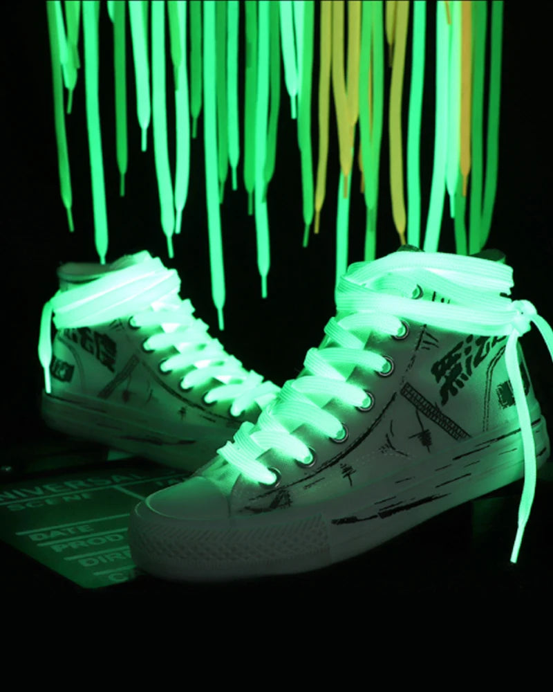 1pair Shoelaces Glow In The Dark Night Luminous Sports Shoes Accessories Elastic Laces Shoestrings Shoelaces for Kid Sneakers
