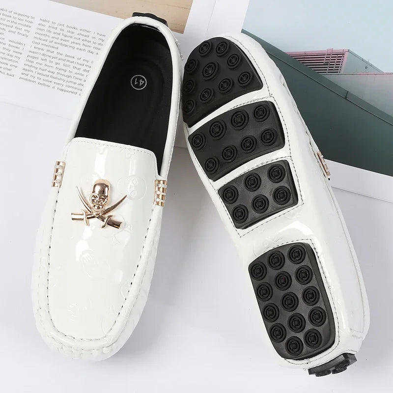 YRZL White Loafers Men Casual Shoes Handmade Lazy Shoes Men Loafers Moccasins Size 48 Breathable Slip on Driving Loafers for Men