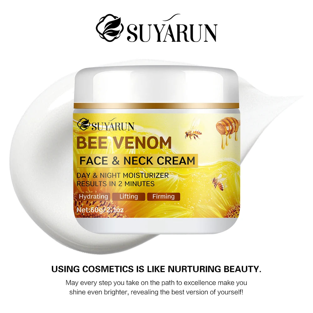 SUYARUN Bee Venom Collagen Anti-Aging Face Cream | Firming Lifting Moisturizer | Wrinkle Reduction | 24H Hydration.