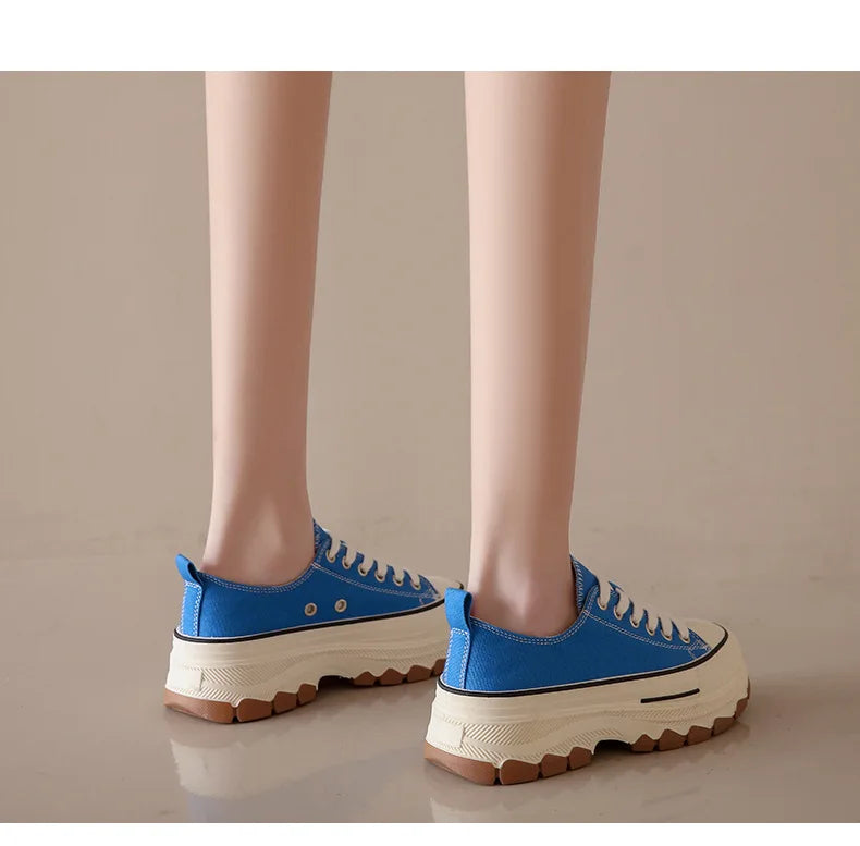 Canvas Womens Shoes High Platform Sneakers for Women 2023 New Breathable Woman Tennis Shoes Casual Women's Tennis Scarpe Donna