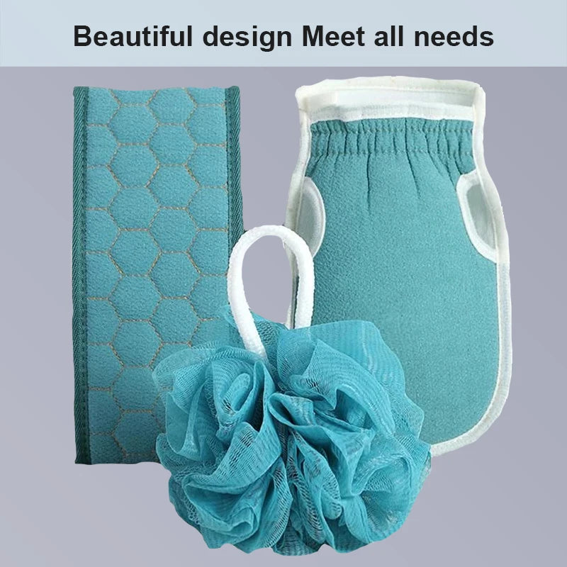 1 Set Bath Towels Household Bath Supply Washcloth Rub Ball Pull Back Strip Rub Back Belt Bath Towel For Home Bathroom