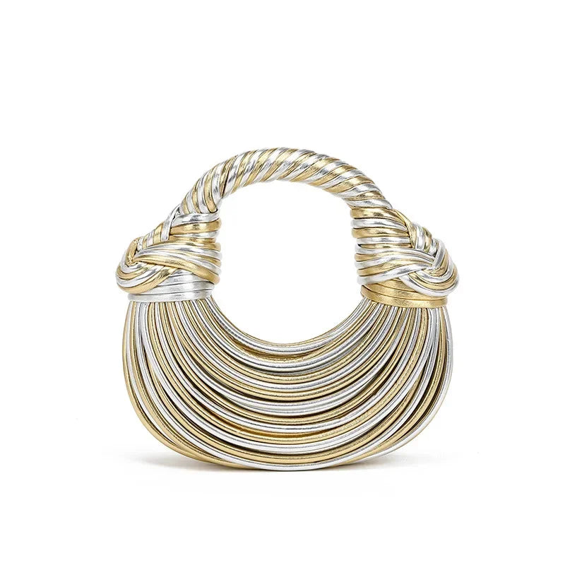 2024 New Fashionable Creative Women's Handbag Cross-border Style Hand-woven Label Bread Bag Underarm Bag Crossbody Clutch