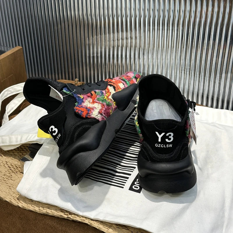 Handcrafed Casual Sneakers Man Platform Leather Canvas Sports Running Shoes Zip Upper Trainers Breathable Men Footwear Man Shoes