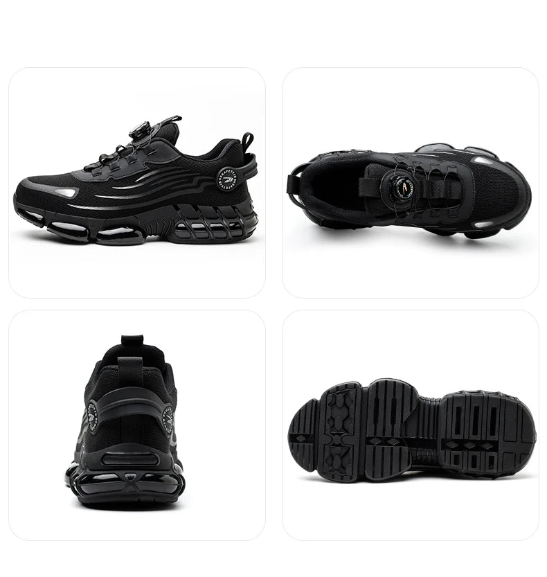 Rotating Button Safety Shoes Men Anti-smash Anti-puncture Work Shoes Fashion Men Safety Sport Shoes Security Protective BootsMen