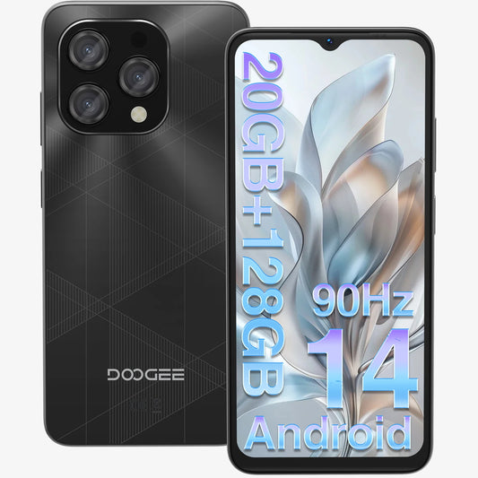 Doogee N55 Plus Smartphone 6.56" 90Hz Ips 8Gb Ram + 128Gb Rom 5150Mah Battery Android 14 Cell Phone Face Unlock Widevine L1