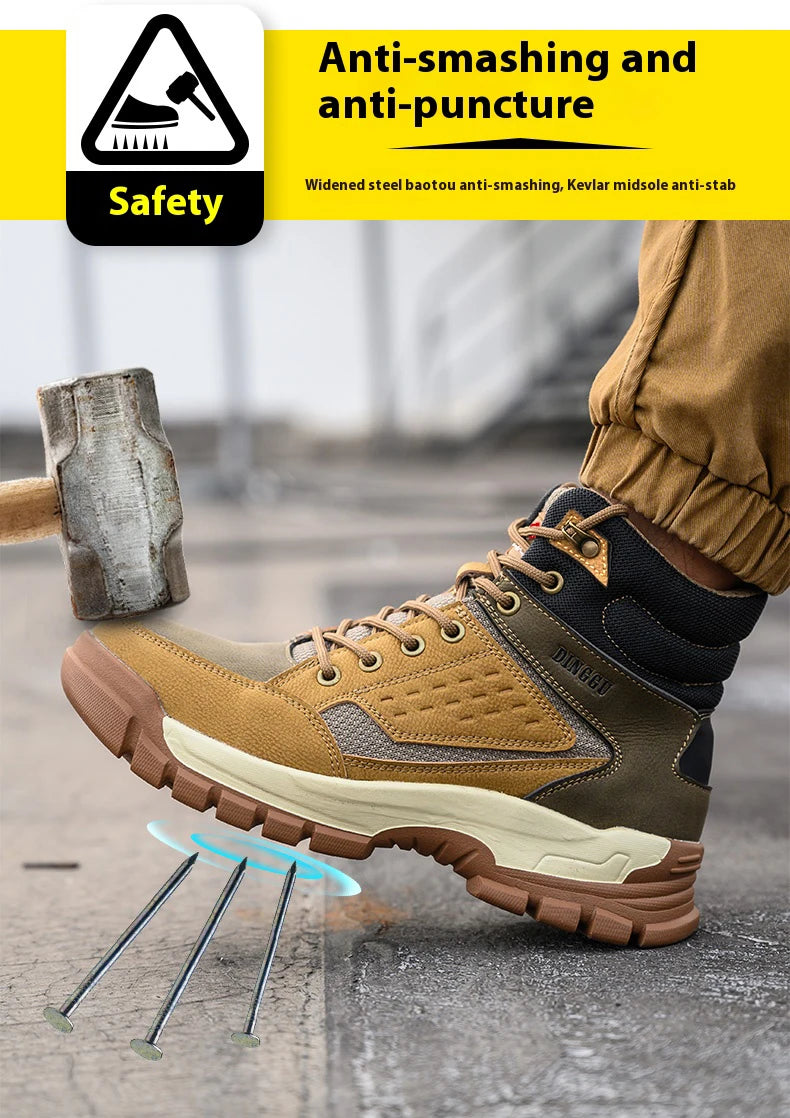 Outdoors Desert Boots Steel Toe Shoes Work Boots Indestructible Shoes Protective Boots Safety Shoes Combat Boots Puncture-Proof