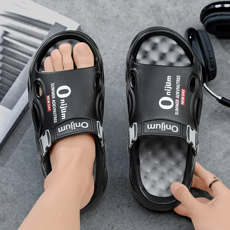 2025 New Men Slippers Summer Slides Dual-purpose Sandals EVA Soft-sole Unisex Men Women Indoor Outdoor Walking Beach Shoes
