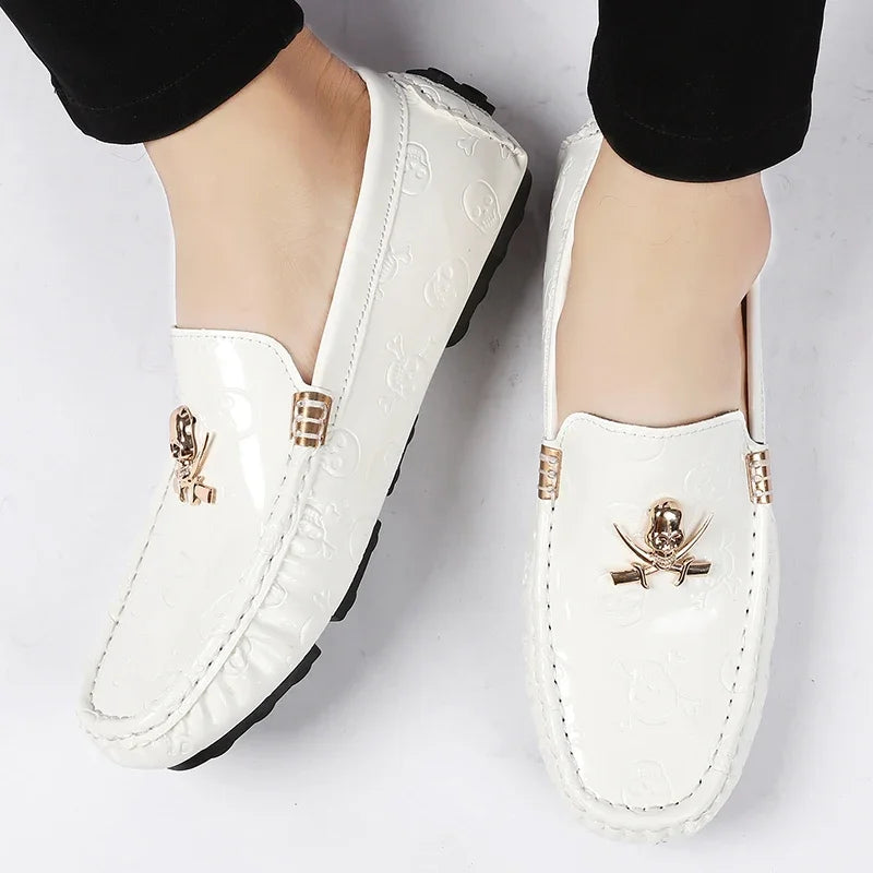 YRZL White Loafers Men Casual Shoes Handmade Lazy Shoes Men Loafers Moccasins Size 48 Breathable Slip on Driving Loafers for Men