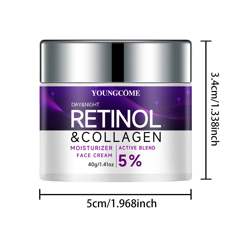 Retinol Collagen Face Cream Anti-Aging Smoothes Skin State Enhances Skin Elasticity Moisturizes Skin Deep Hydration