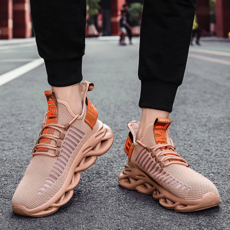 YRZL Men Shoes Comfortable Casual White Sneakers Breathable Platform Running Shoes for Men Mesh Tenis Sport Shoes for Men