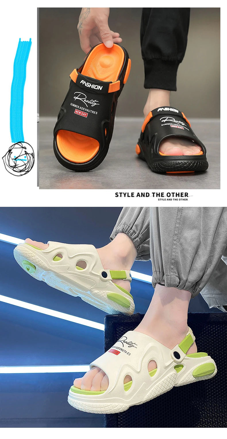 Sandals Beach Shoes Men's Slippers Soft and Comfortable Thick Bottom Wear-resistant Indoor and Outdoor Bathroom Unisex Fashion