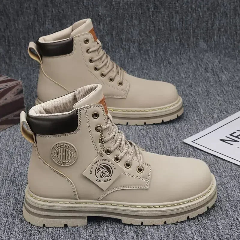 2025 Autumn New Men's Luxury Boots Comfortable Breathable Waterproof Men's Shoes Fashionable Men's Work Boots Motorcycle Boots