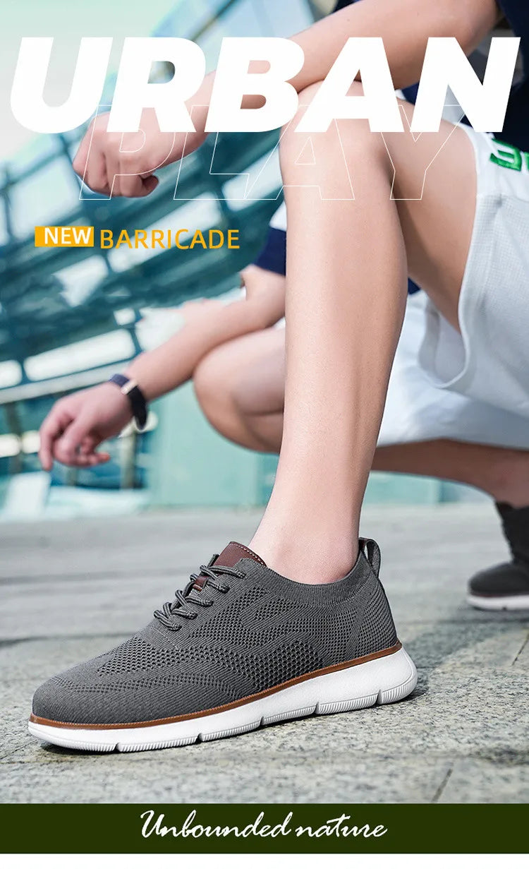 STRONGSHEN Men Casual Handmade Shoes Mesh Breathable Sneakers Business Fashion Business Formal Shoes for Men Trainers Zapatos