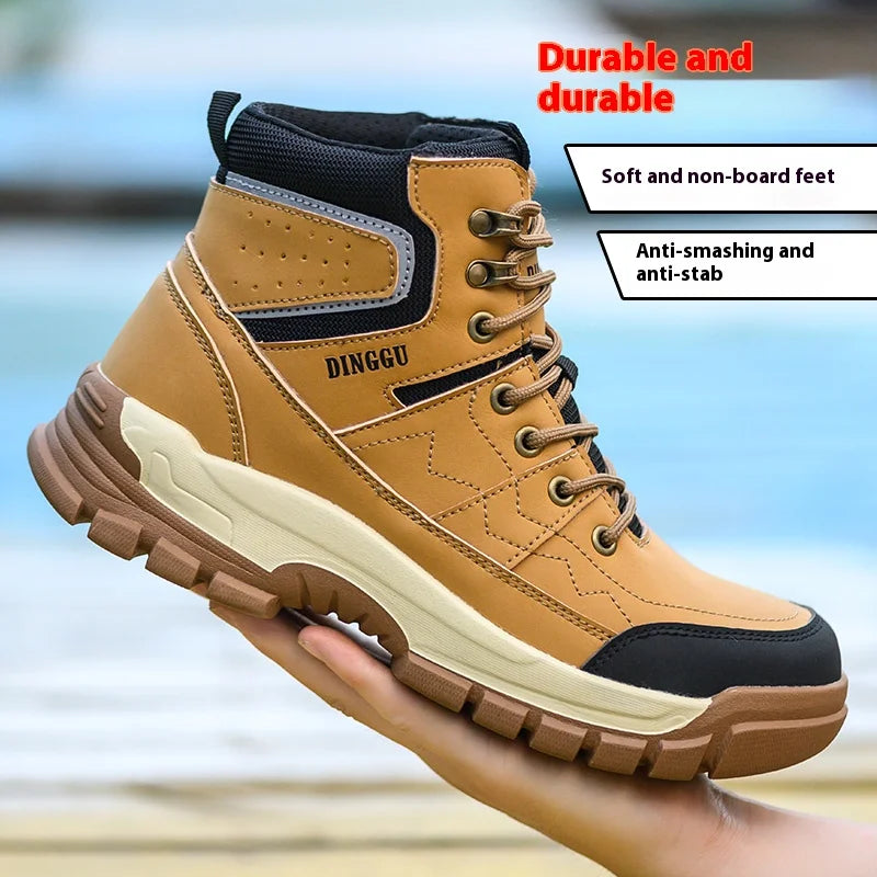 Outdoors Desert Boots Steel Toe Shoes Work Boots Indestructible Shoes Protective Boots Safety Shoes Combat Boots Puncture-Proof