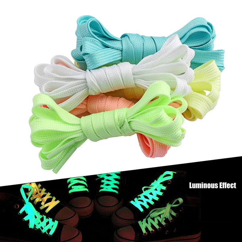 1pair Shoelaces Glow In The Dark Night Luminous Sports Shoes Accessories Elastic Laces Shoestrings Shoelaces for Kid Sneakers