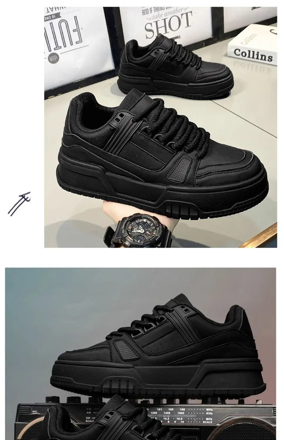 2025 Men's Thick Sole Increase New Breathable Student Casual Sports Shoes Non-slip Walking Walking Shoes Men's Vulcanized Shoes
