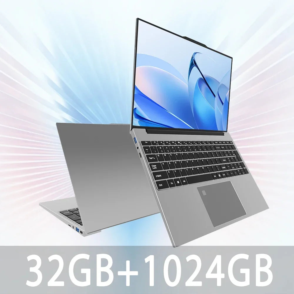 2025 New Laptop Computer Windows 11 32GB RAM 2TB SSD Intel Core i7 6500U 1920*1080 Resolution Laptop 15.6" Office Study Computer