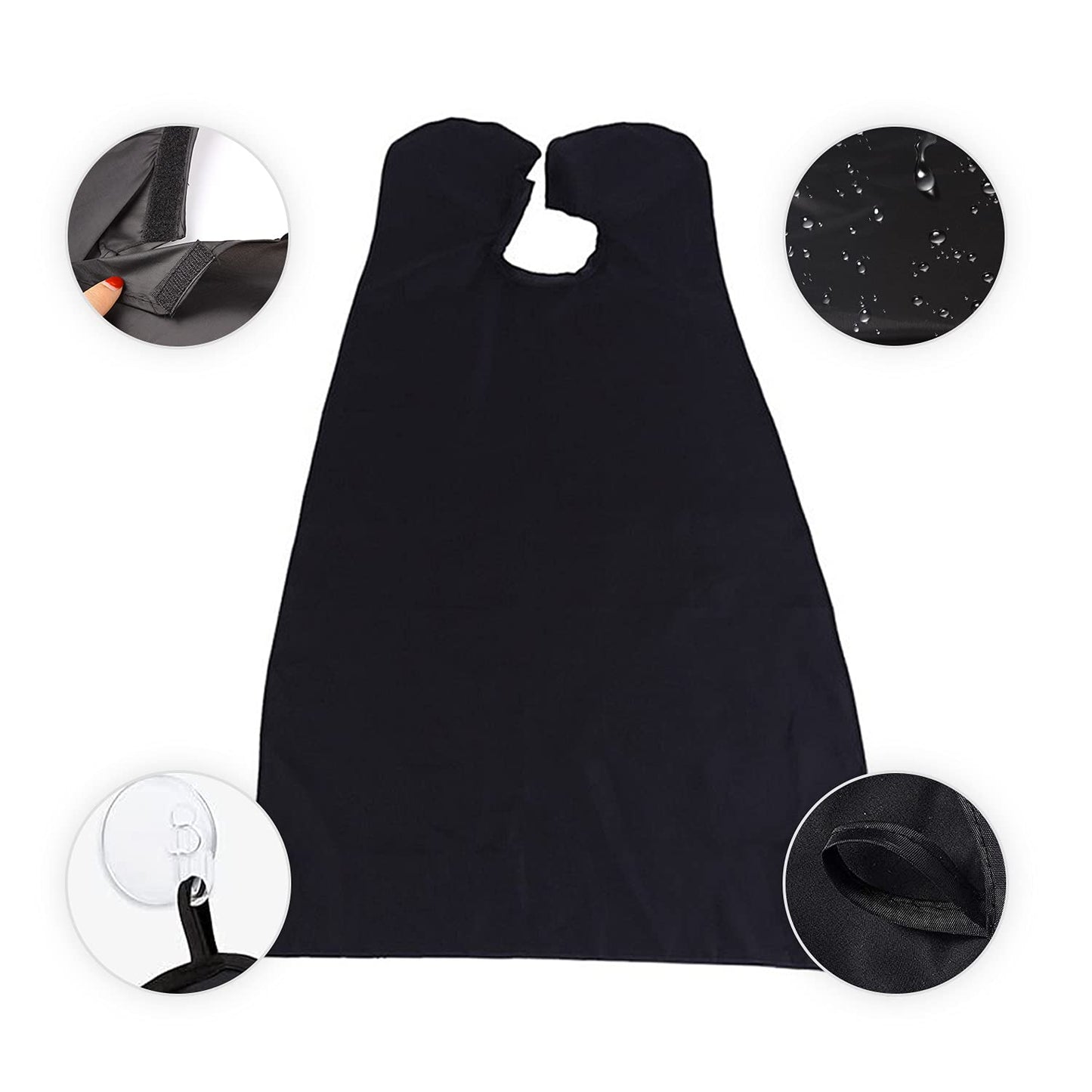 Waterproof Beard Bib With Strong Suction Cup - Non-Stick Shaving Cloth Kit For Men - Perfect For Beard Trimmers And Shavers