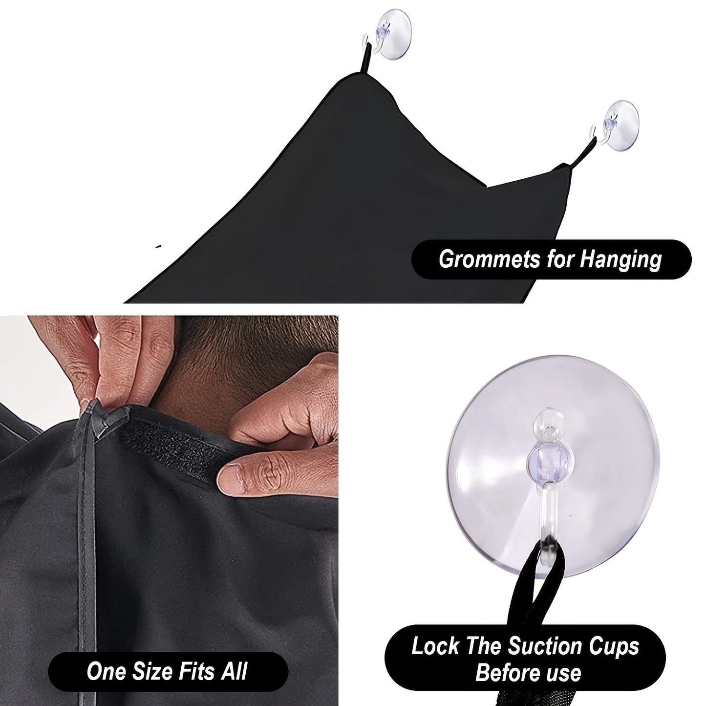 Waterproof Beard Bib With Strong Suction Cup - Non-Stick Shaving Cloth Kit For Men - Perfect For Beard Trimmers And Shavers