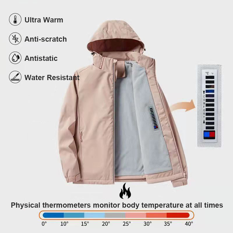 Women's Waterproof Hooded Jacket With Polar Fleece Lining - Windproof And Warm Outerwear For Outdoor Activities