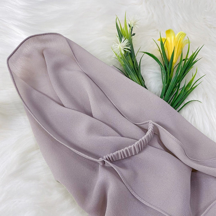 Solid Color Chiffon Scarf Women's Instant Hijab Long Shawl Scarf Lightweight Hair Sleeping Wrap