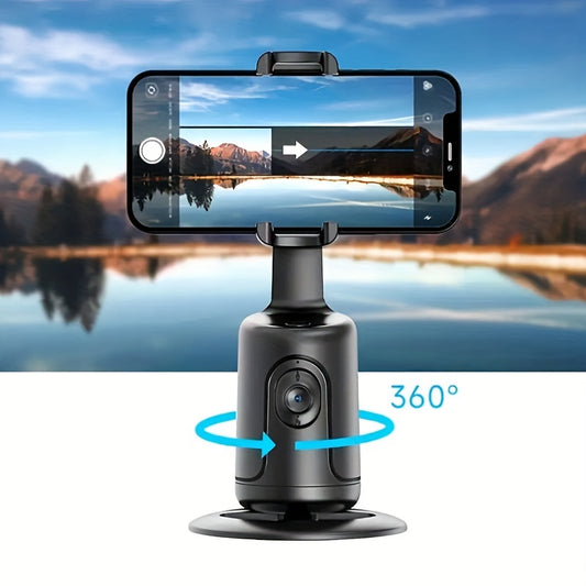 [HKXYK 360° Tripod] HKXYK 360° Rotating Face Tracking Tripod for Phone | Smart Vlogging & Streaming Holder with Rechargeable Battery, Stable Phone Mount for Live Videos, Outdoor Photography, Travel Vlogging, Modern Design,