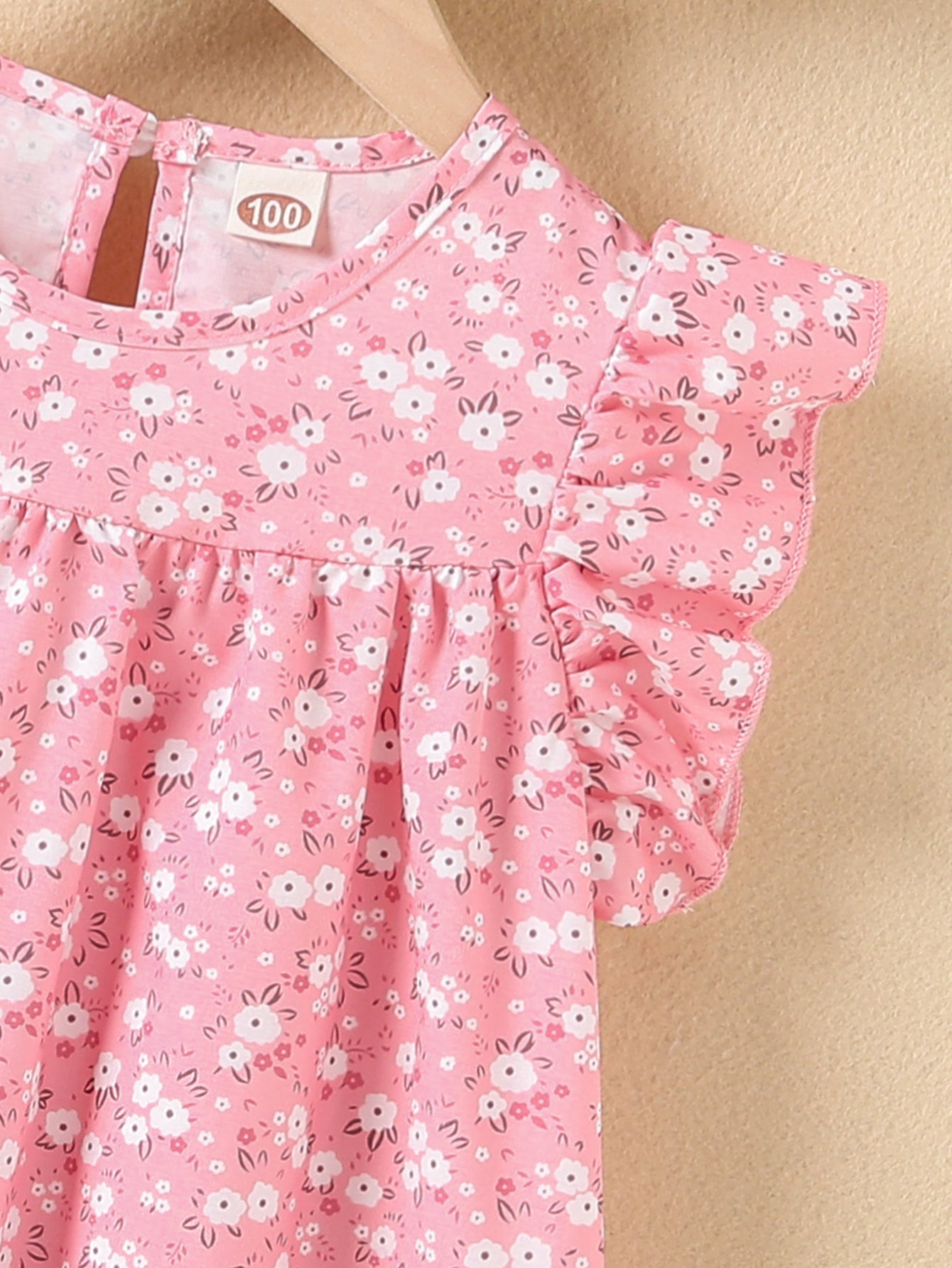 Girls' Summer Floral Princess Sundress - Sleeveless, Easy-Care, Elegant Crew Neck with Flared Hem