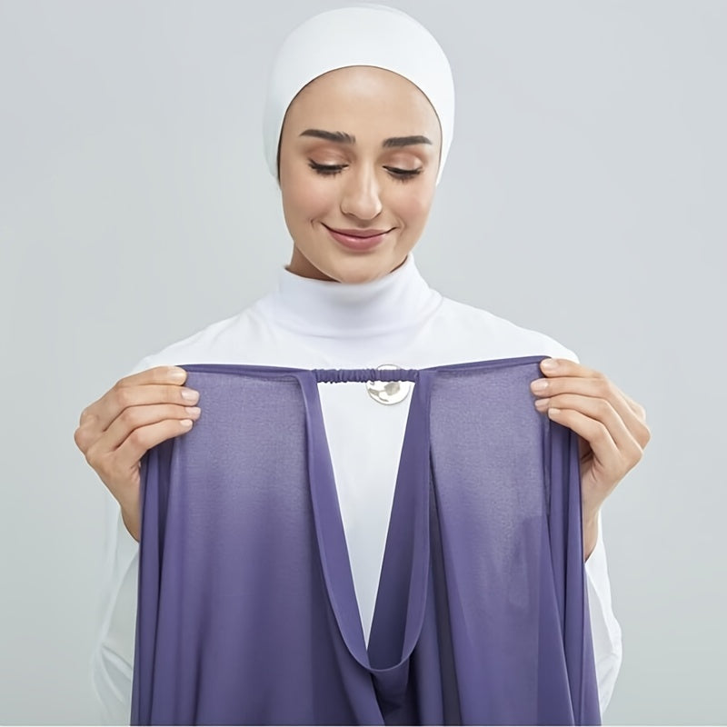 Solid Color Chiffon Scarf Women's Instant Hijab Long Shawl Scarf Lightweight Hair Sleeping Wrap