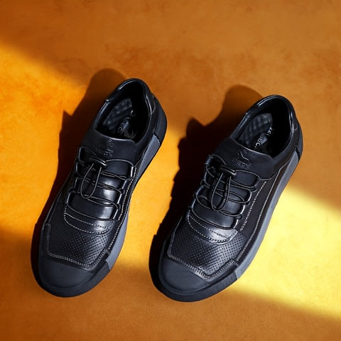 Men's Genuine Leather Lace-Up Shoes - Minimalist Formal & casual Shoes, Cushioned Insole & Non-Slip Rubber Sole for Office, Everyday, Semi-Formal Events - All-Season Everyday dress shoes, Office Footwear, Stylish Footwear, Br