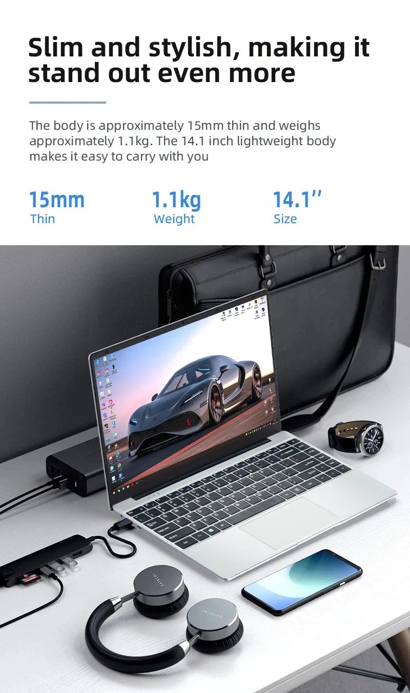 2025 New Laptop Computer Windows 11 12GB RAM 1TB SSD Intel Core i7 7500U 1920*1080 Resolution Laptop 14.1" Office Study Computer